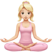 blonde yoga girl light pink clothes n sticker