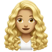 blonde girl with long wavy hair sticker
