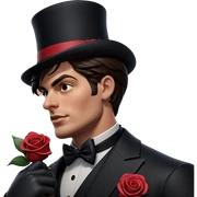 dapper boy with rose sticker