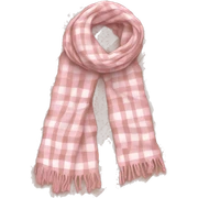 pastel pink and brown gingham scarf sticker