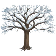 Tree with snow sticker