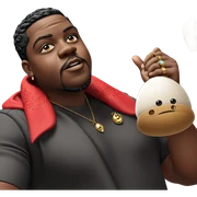 dark-skinned male with jewelry sticker