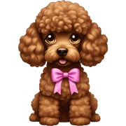 brown poodle with bow sticker