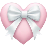 Pastel pink heart with white bow sticker