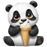 Panda eating ice cream sticker