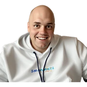 smiling boy in white hoodie sticker