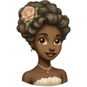 Brown skin girl Vintage rococo sticker