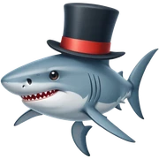 Shark with a top hat sticker