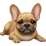 Fawn frenchie laying sticker