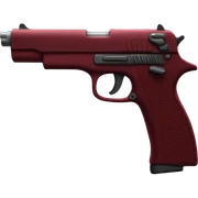 Dark red gun sticker