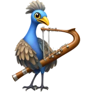 Lyre bird standing on a flute sticker