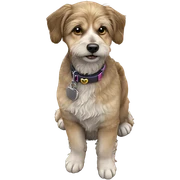realistic dog with collar sticker