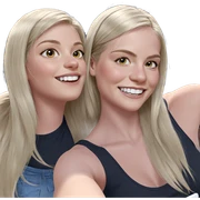 blonde girls smiling together sticker