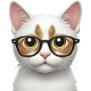 Cat with glasses  sticker