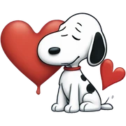Broken heart snoopy sticker