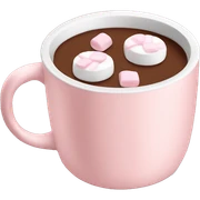 Light Pink mug of hot chocolate with marshmallows  sticker