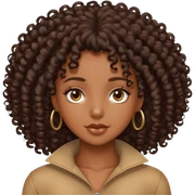 Black girl with curly hair sticker