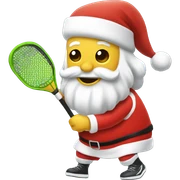 Santa playing pickleball sticker