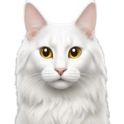 White Turkish angora cat sticker
