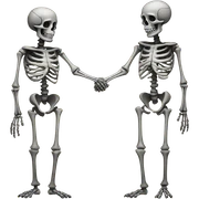 skeletons holding hands sticker