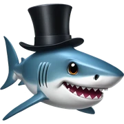 Shark with a top hat sticker