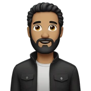 man with black hair and black beard sticker