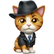 calico cat detective sticker