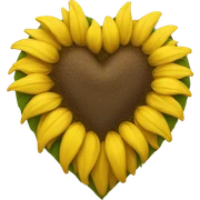 Yellow heart with sunflower  sticker