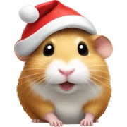 A hamster wearing a Santa hat sticker