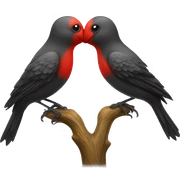 Kissing birds sticker