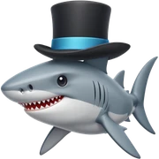 Shark with a top hat sticker