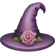 Mauve floral witch hat sticker