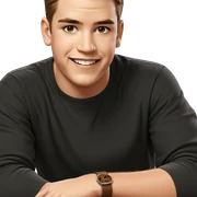 smiling boy with brown hair sticker