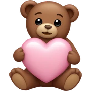 Baby pink heart with a baby brown teddy bear sticker