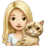 Blonde girl with ragdoll cat sticker