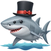 Shark with a top hat sticker