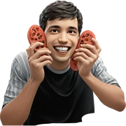 happy boy enjoying a meal sticker