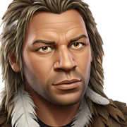 manly portrait with feathers sticker