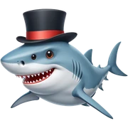 Shark with a top hat sticker