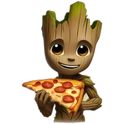 groot eating pizza sticker