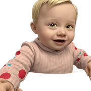 blonde boy gazing at viewer sticker