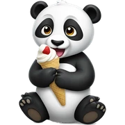 Panda eating ice cream sticker