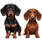 black Dachshund and brown Dachshund sticker