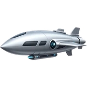 Futuristic technological air ship sticker