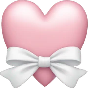Pastel pink heart with white bow sticker
