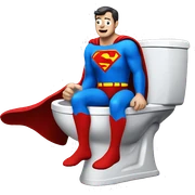 Superman on toilet sticker