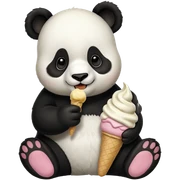 Panda eating ice cream sticker