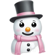 Cute white and light pink snowman sticker