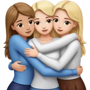 blonde girl and brown haired white girls hugging sticker