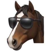Dark brown Horse with sunglasses sticker